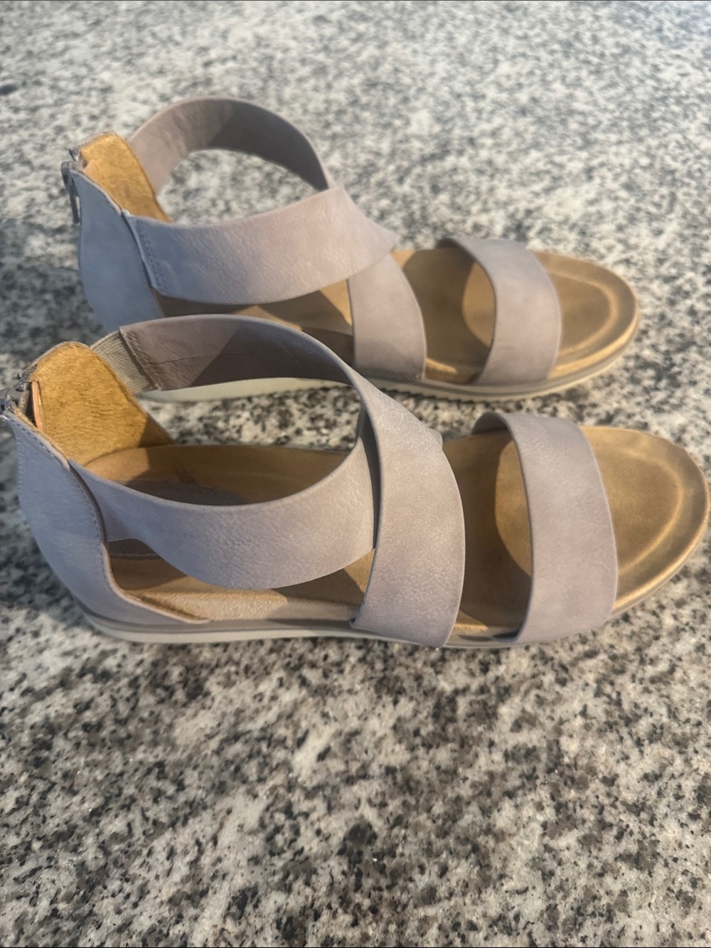 Women's Wide-Cross Taupe Sandals - Comfortable Everyday Slide